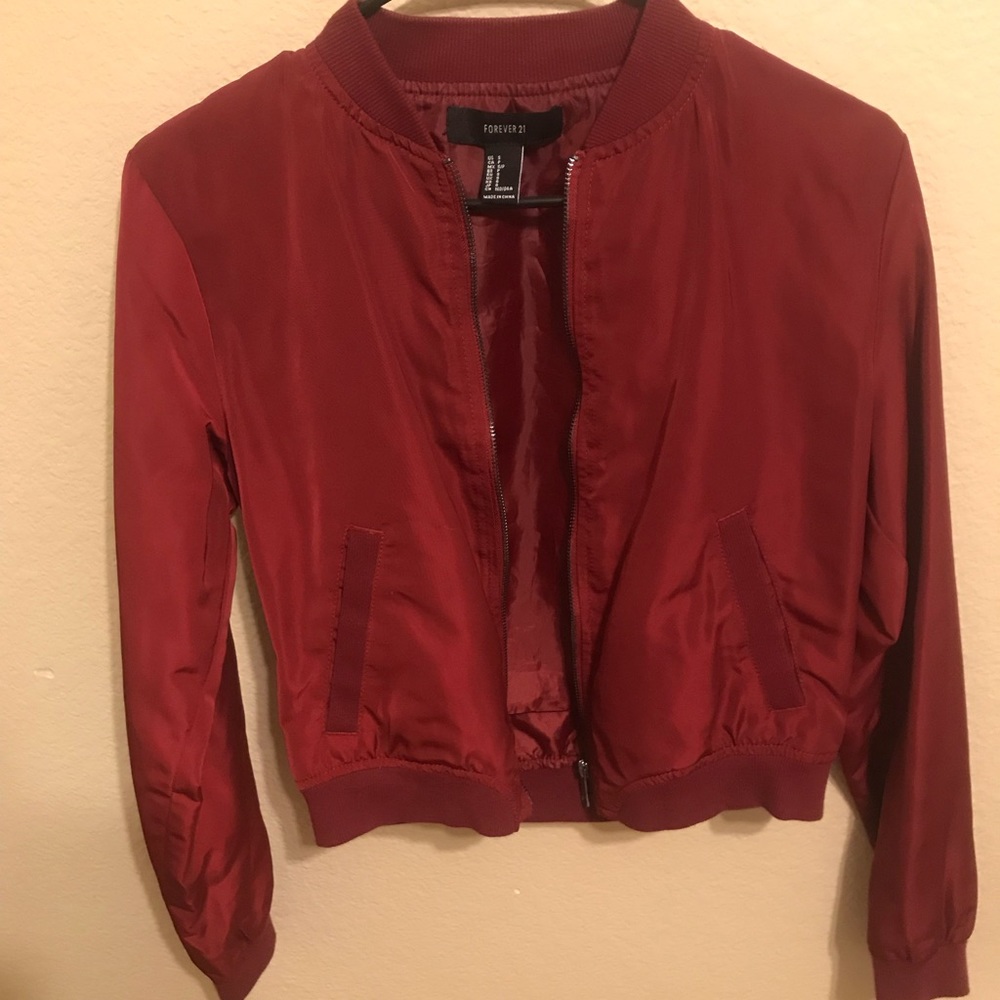 Red bomber jacket